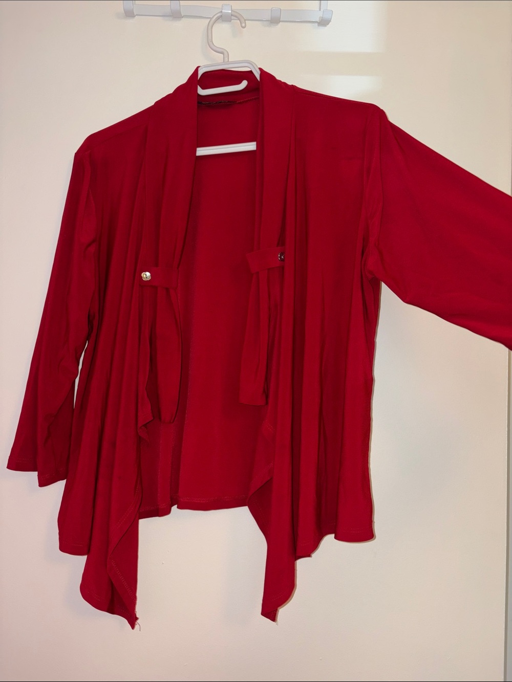 Women’s Open-Front Red Cardigan Sweater